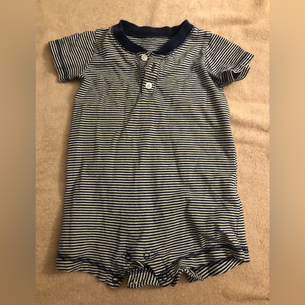 Carters 9 month Striped Romper; gently loved; smoke and pet free home